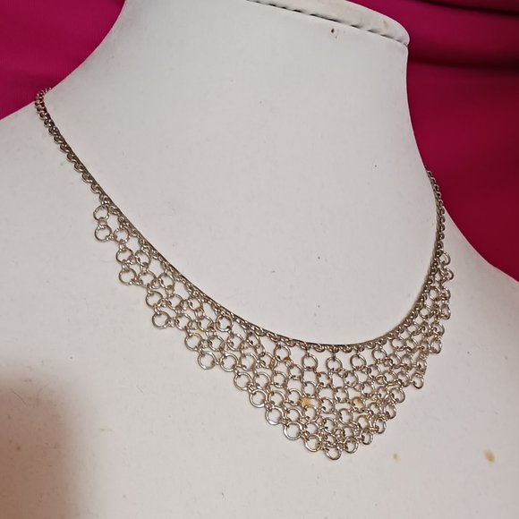 Vintage Silver Fashion Chainmail Necklace - Picture 3 of 8